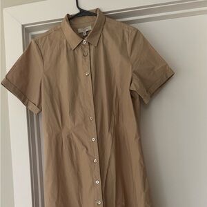 Habitual Tan Midi Dress with Buttons